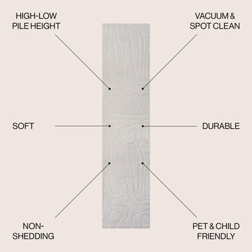 Alcina Modern Scandinavian Graphic Lines High-Low Area Rug